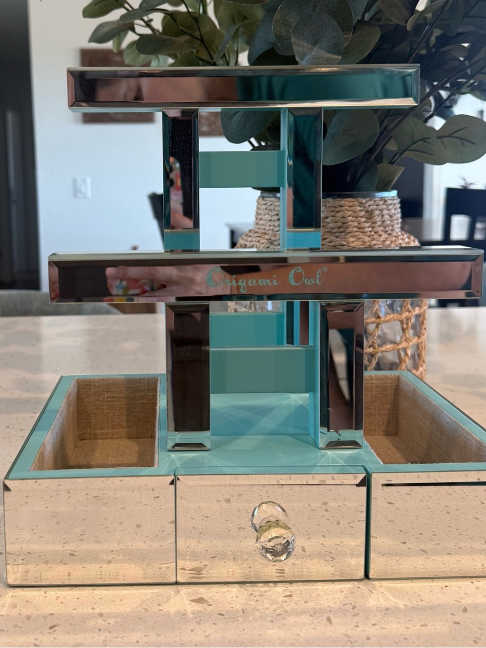 Rare Origami Owl Jewelry Organizer Mirrored Hard To Find For Bracelets Earrings
